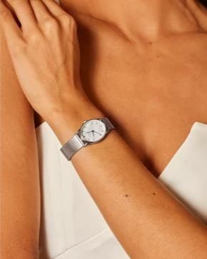 Mesh watch outlet silver