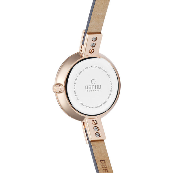 Obaku Ladies Grey Calf Leather Strap Watch Obaku Ireland